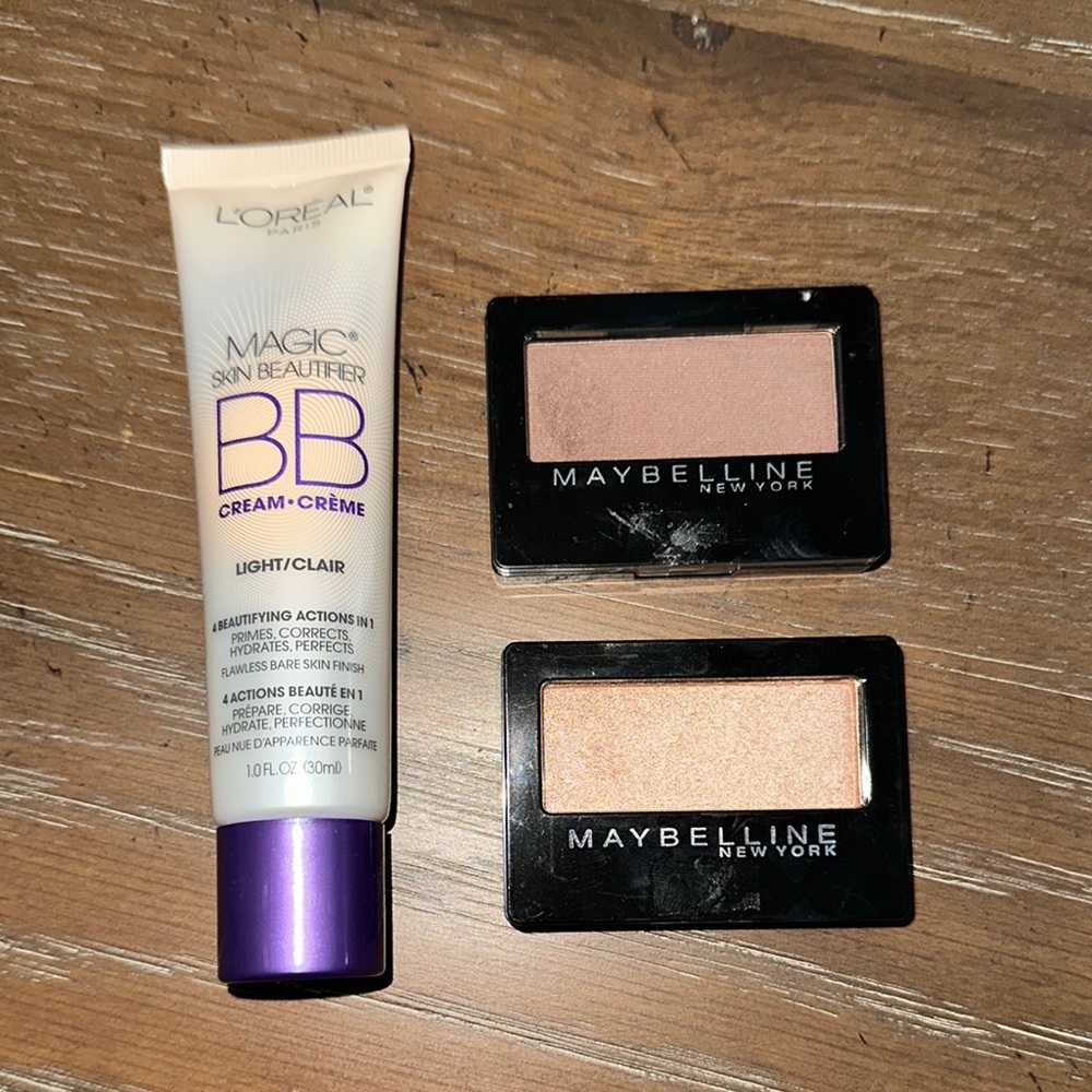 L'Oreal BB Cream and 2 Maybelline Eyeshadows